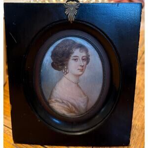 This is a portrait miniature, possibly of Amélie de Lacépède.